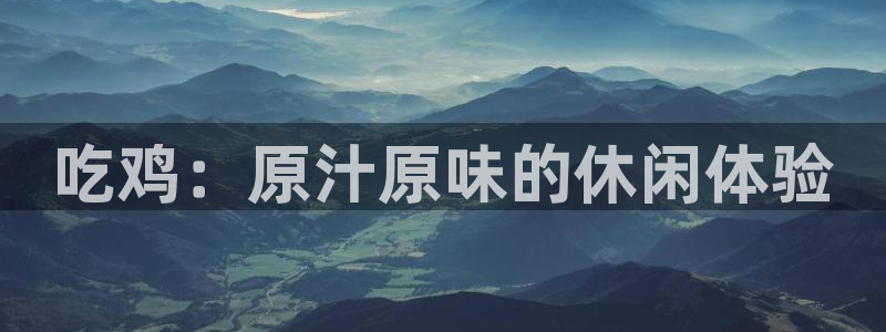 杏悦app下载地址：吃鸡：原汁原味的休闲体验